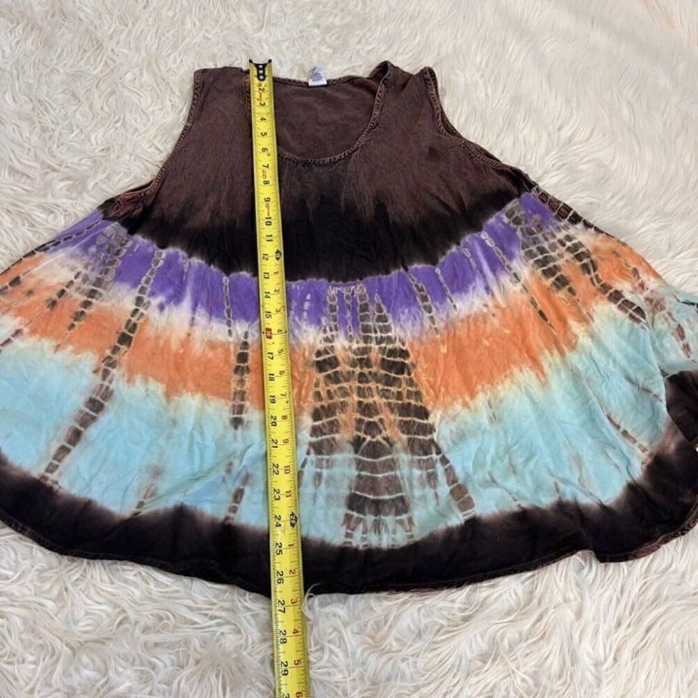 Vintage Womens Cotton Sleeveless Tie Dye Boho Summer Tank Top Blouse One Size - Picture 5 of 11
